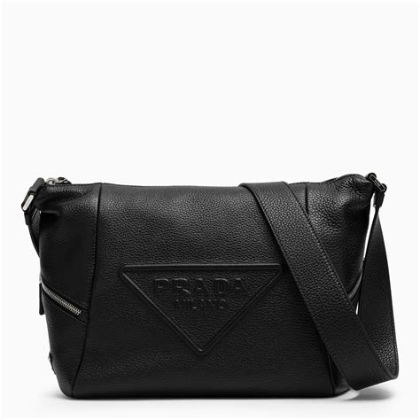 borsa prada nera pelle tracolla|Borsa a tracolla in pelle .